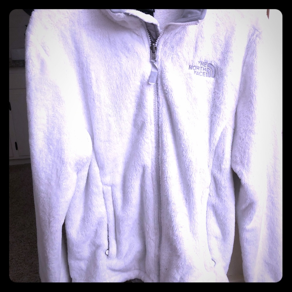 The North Face faux fur white jacket Size Medium
